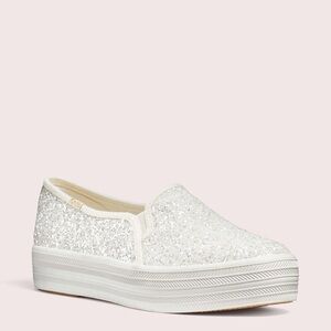 Women's Glitter Slip-On Platform Sneakers